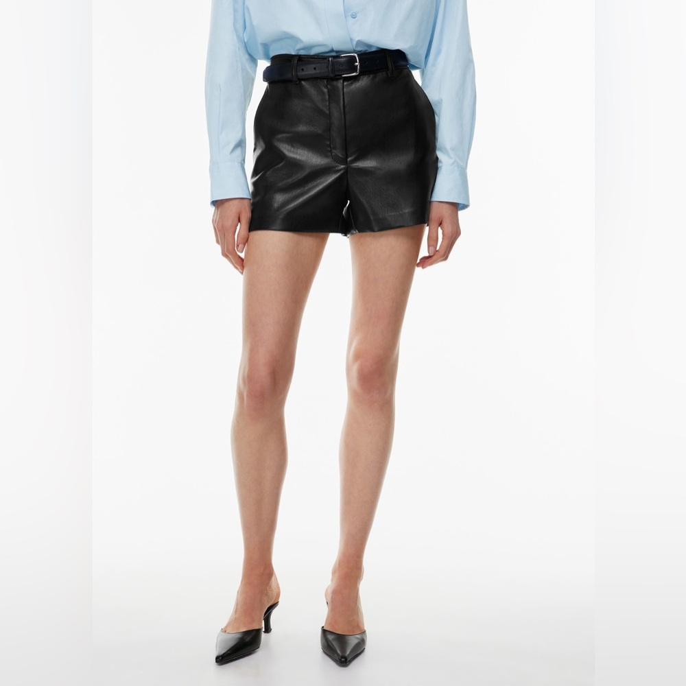 Babaton Agency Black Leather Shorts Size 4